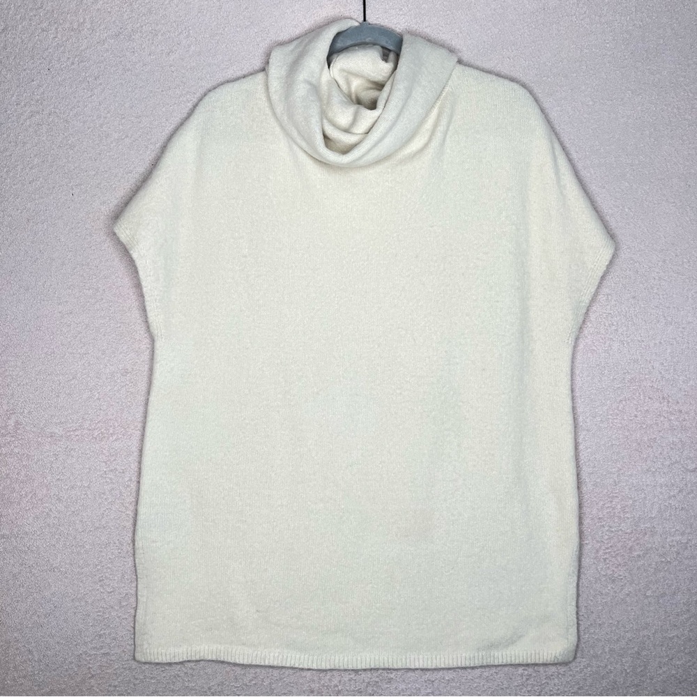 Look by M Merino Wool Funnelneck Flowy Blouse Women’s Cream/Ivory Classic Winter - Picture 5 of 15